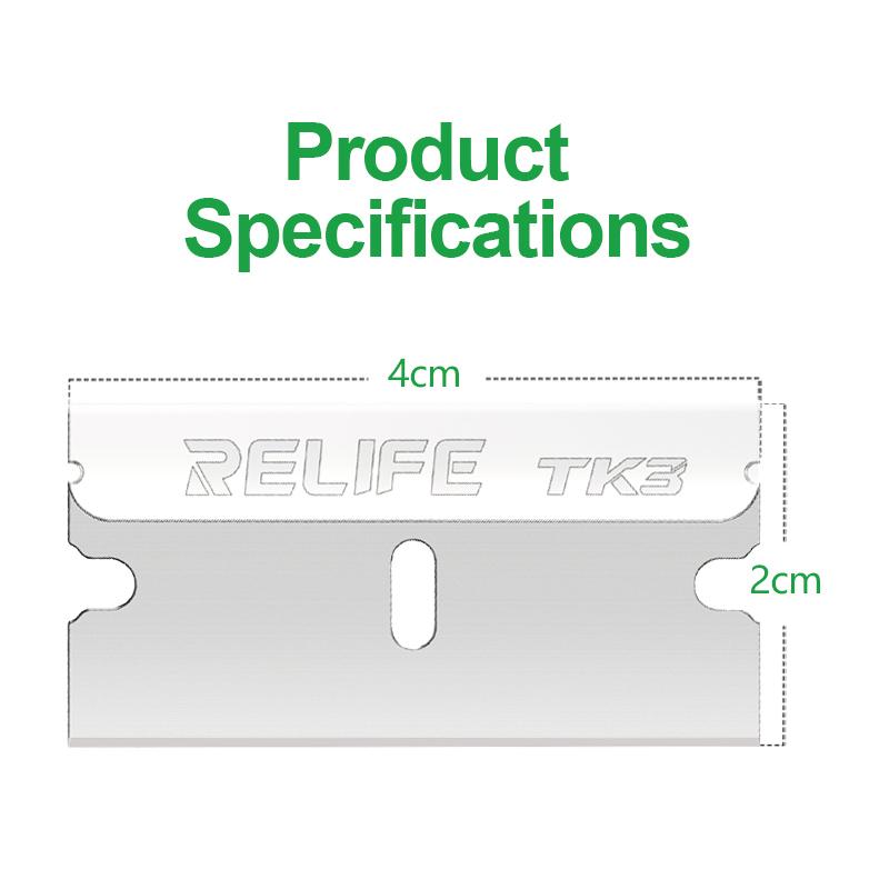 Relife TK3 Replacement Blade for UV / OCA Adhesive Removal Tool, Set of 100 pieces