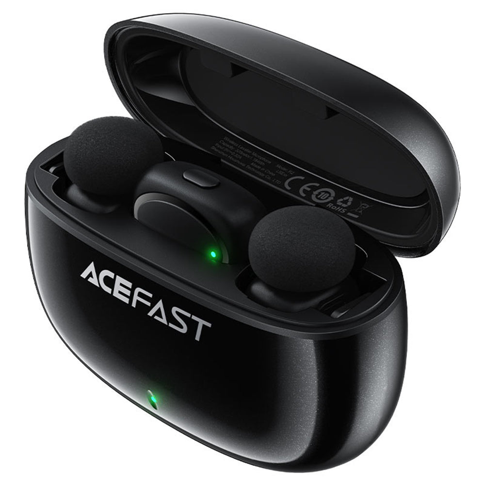 Lavalier Acefast R2, USB-C, Set 2 kosa, Črna