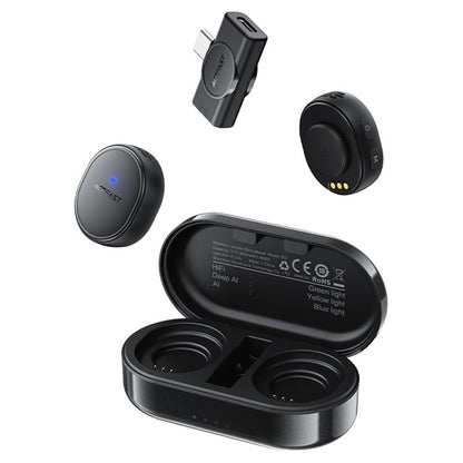 Lavalier Acefast R3, USB-C, Set 2 kosa, Črna