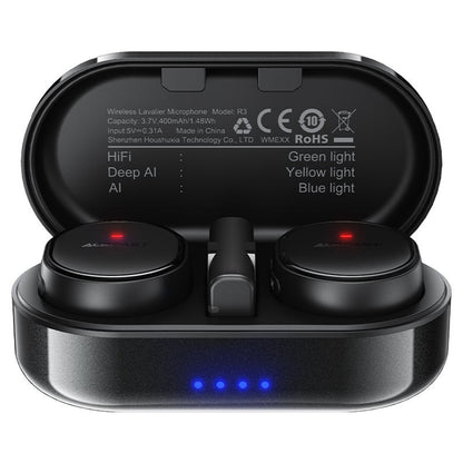 Lavalier Acefast R3, USB-C, Set 2 kosa, Črna