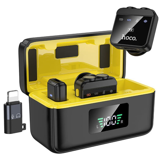 Lavalier HOCO L17, USB-C / Lightning, Set 2 kosa, Črna