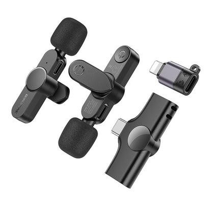 Lavalier Borofone BFK12 Trophy, USB-C / Lightning, Set 2 kosa, Črna
