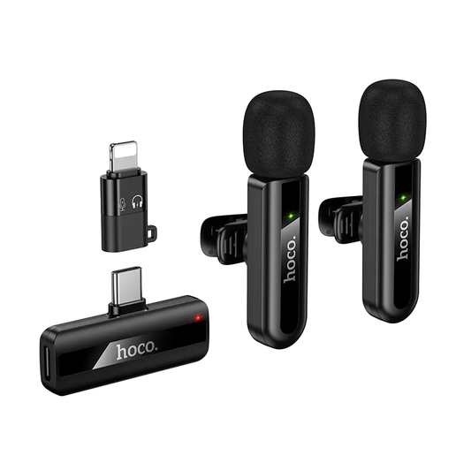 Lavaliera HOCO L20A, USB-C / Lightning, Set 2 kosa, Črna