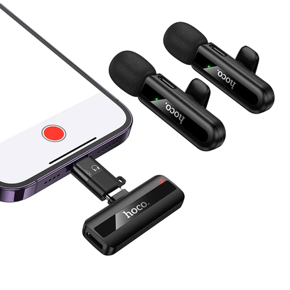 Lavaliera HOCO L20A, USB-C / Lightning, Set 2 kosa, Črna