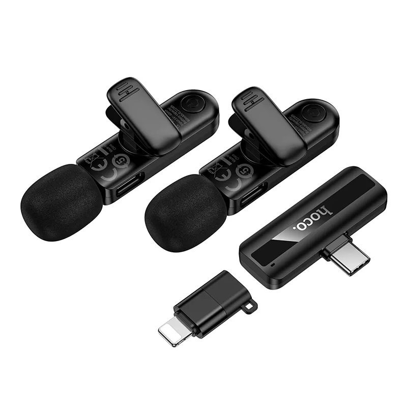 Lavaliera HOCO L20A, USB-C / Lightning, Set 2 kosa, Črna