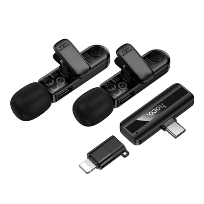 Lavaliera HOCO L20A, USB-C / Lightning, Set 2 kosa, Črna