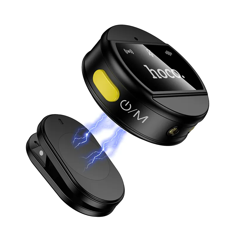 Lavalier mikrofon HOCO L22, USB-C / Lightning, Set 2 kosa, Črn