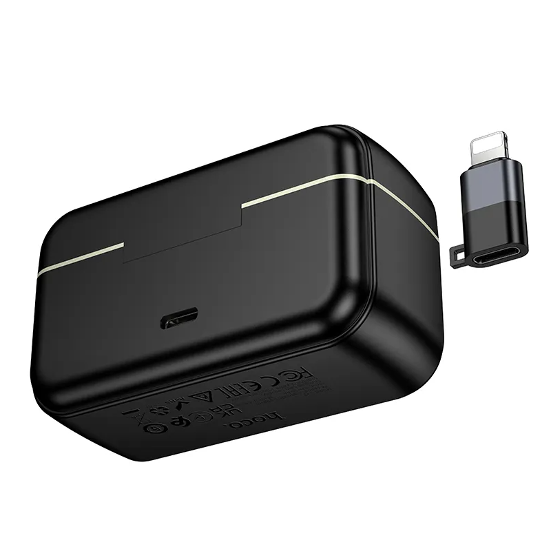Lavalier mikrofon HOCO L22, USB-C / Lightning, Set 2 kosa, Črn