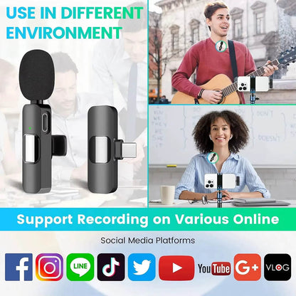 Lavaliera Techsuit LW2, USB-C, Set 2 kosa, Črna