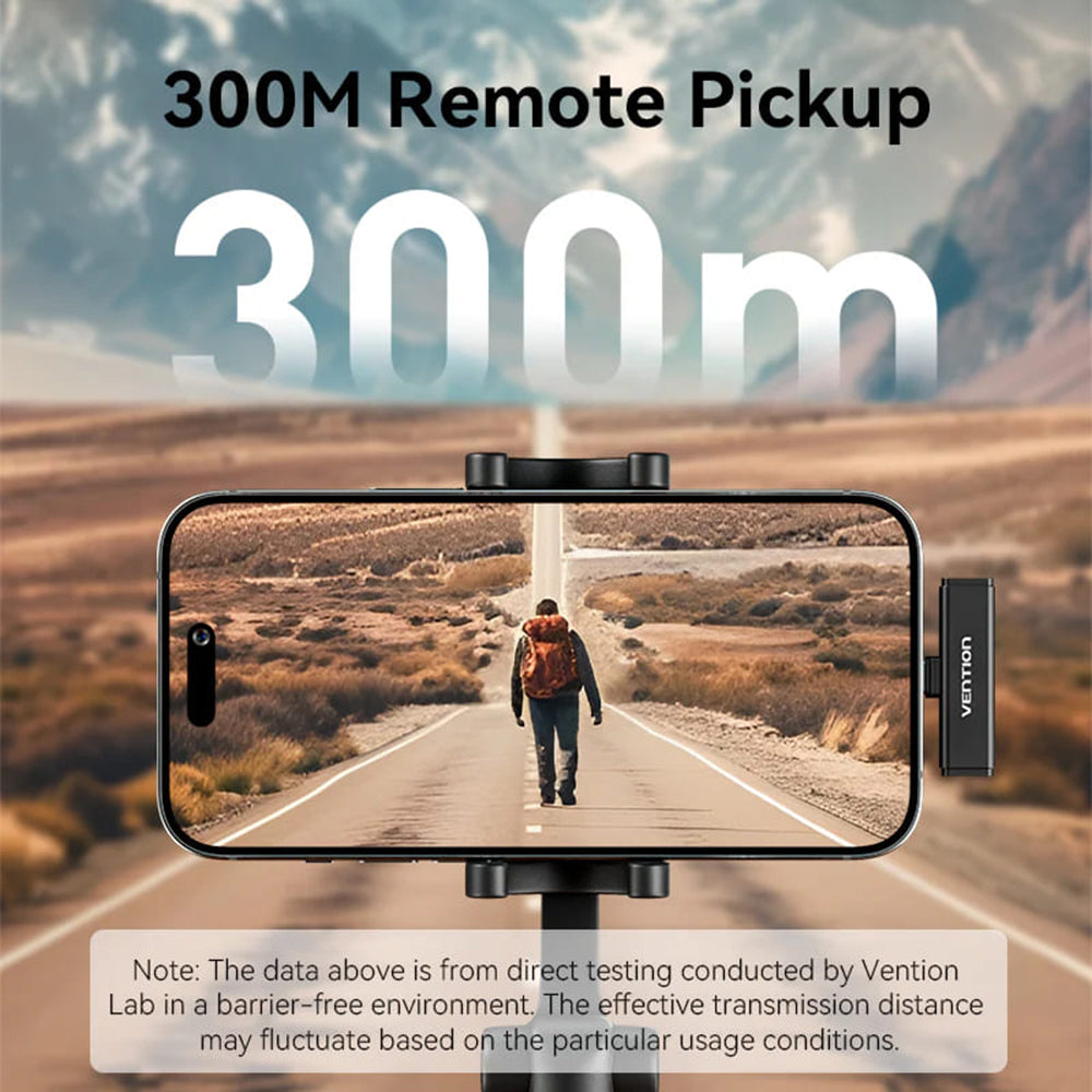 Lavaliera Vention Clip-On, USB-C, Set 2 kosa, Črna
