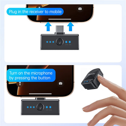 Lavalier Yesido KR19, USB-C / Lightning, Set 2 kosa, Črna