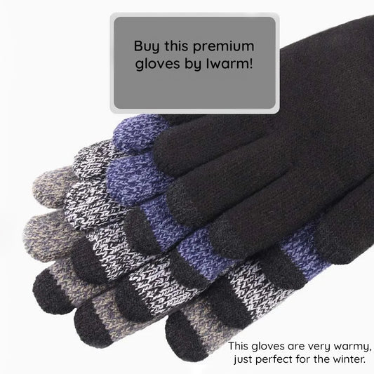 Zimske taktilne rokavice Iwarm ST0018, velikost 23 cm, siva