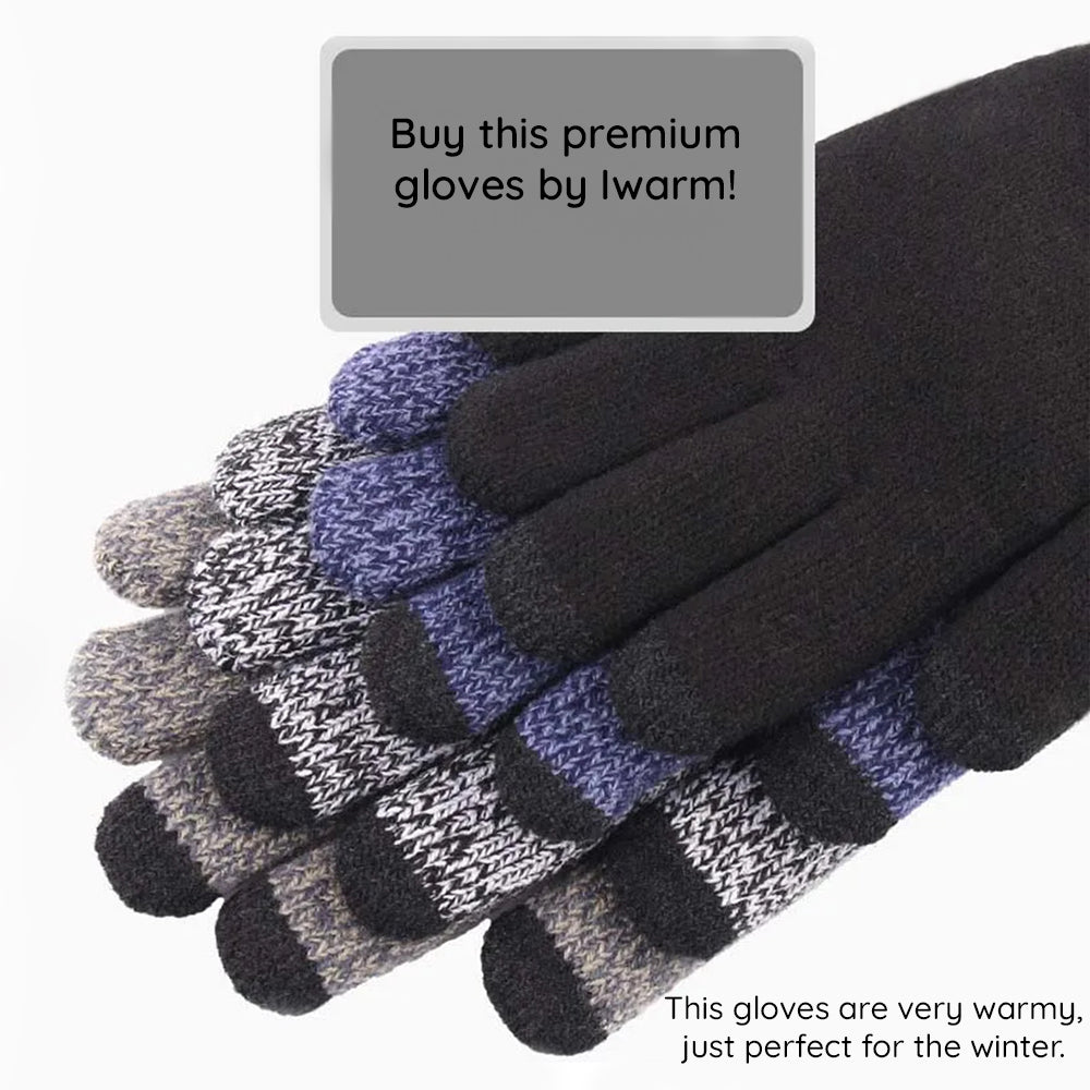 Zimske taktilne rokavice Iwarm ST0018, velikost 23 cm, črne