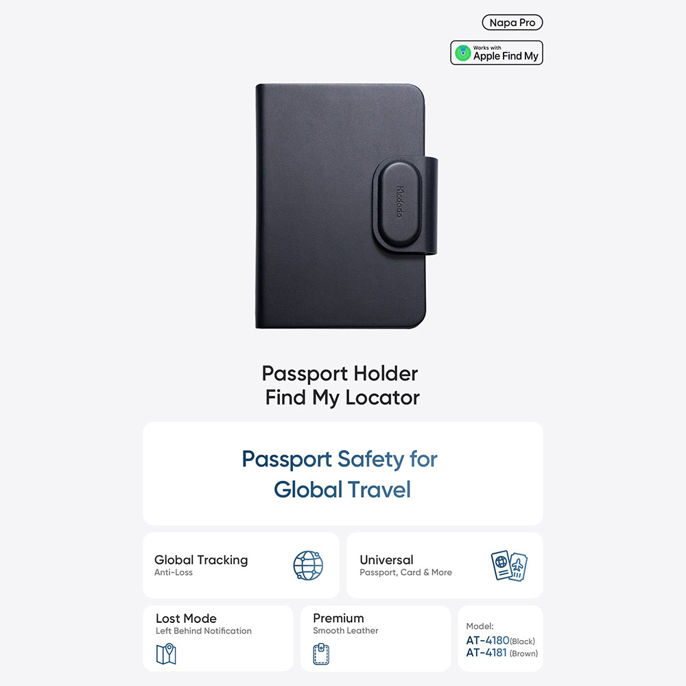 Mcdodo SmartTag Passport Napa Pro AT-4180 za iOS serijo, črna