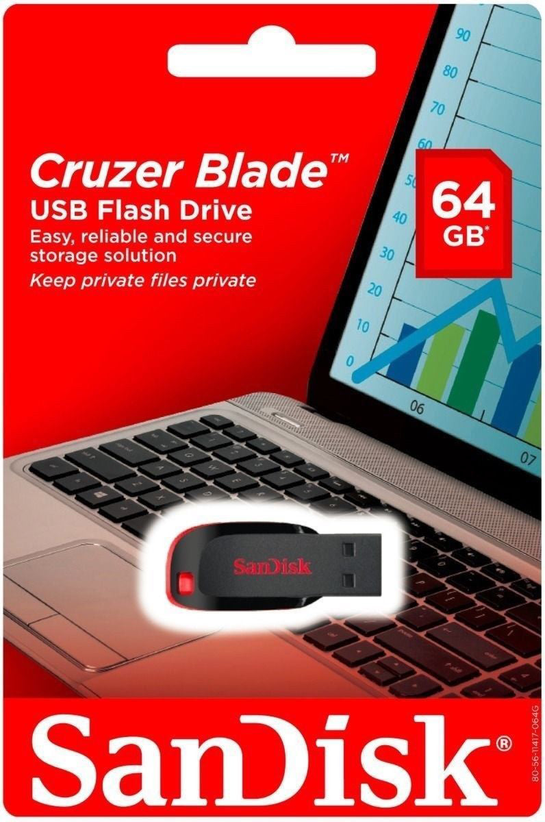 Zunanji pomnilnik USB-A SanDisk Cruzer Blade, 64Gb SDCZ50-064G-B35