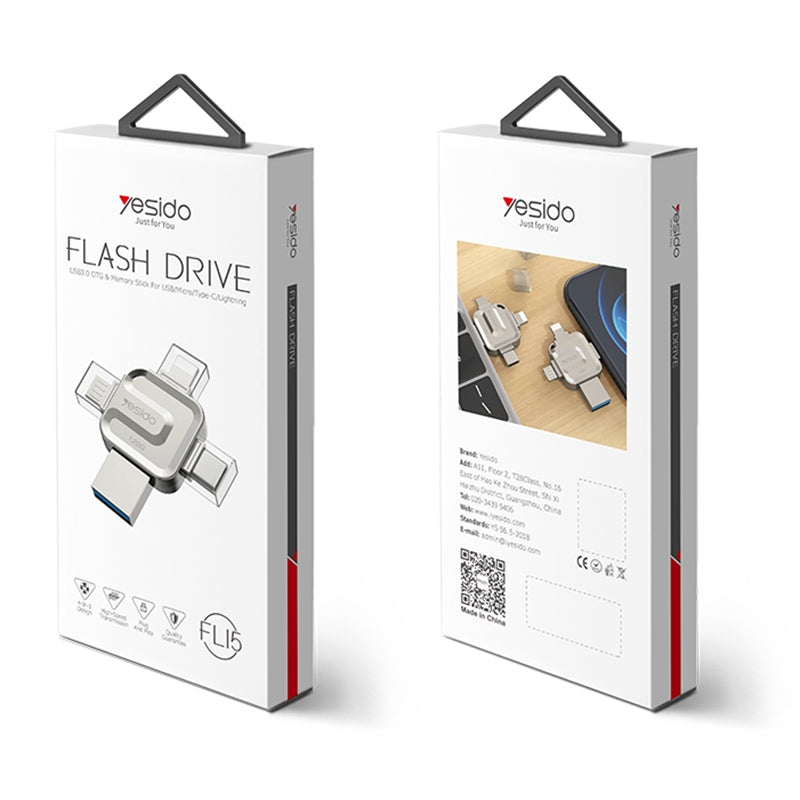 Zunanji pomnilnik USB-A 3.0 / Lightning / USB-C / microUSB Yesido FL15, 16Gb