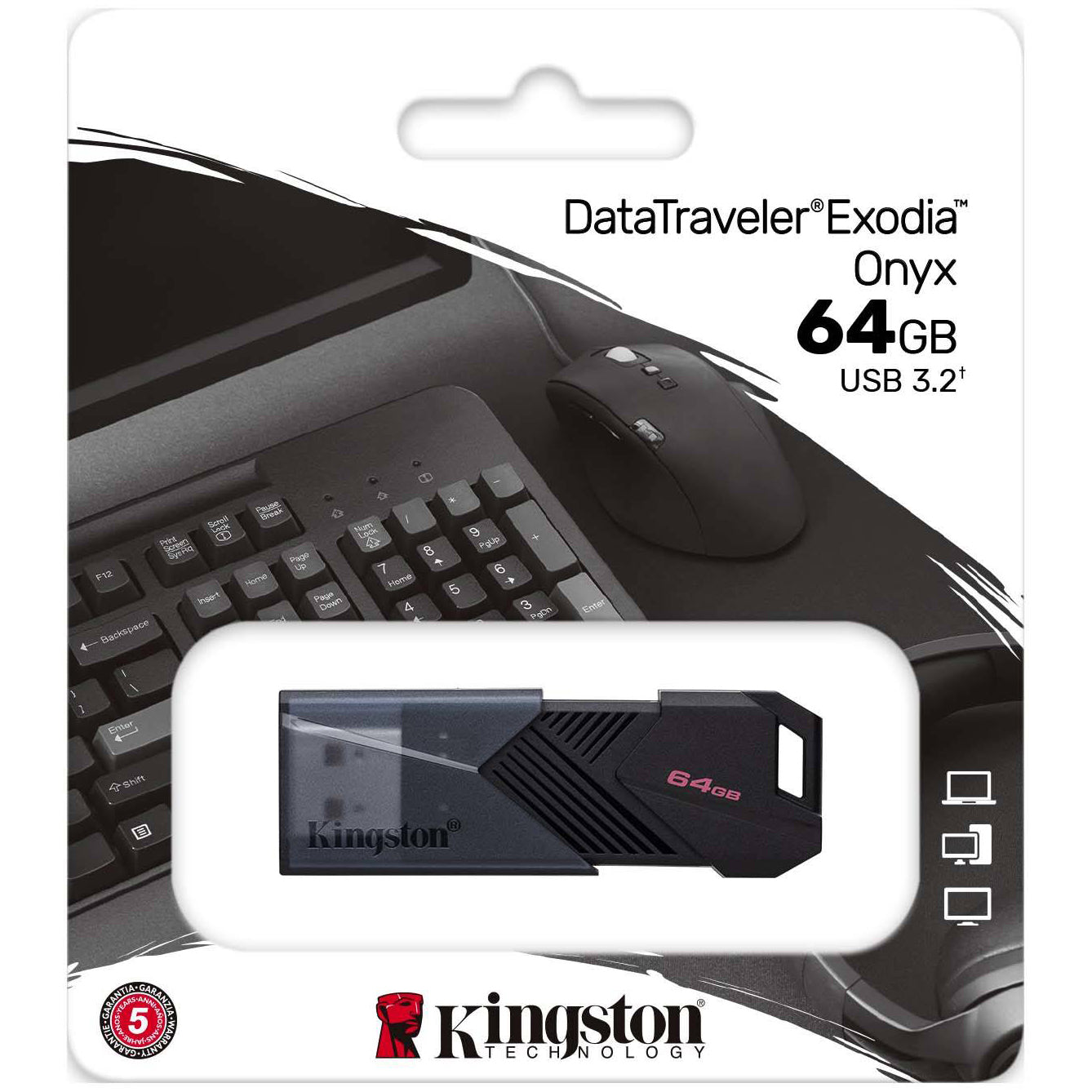 Kingston Exodia Onyx USB-A 3.0 zunanji pomnilnik Kingston Exodia Onyx, 64Gb DTXON/64GB 
