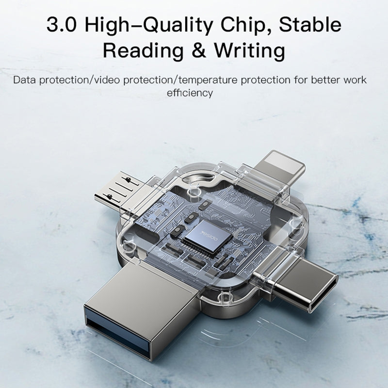 Zunanji pomnilnik USB-A 3.0 / Lightning / USB-C / microUSB Yesido FL15, 16Gb