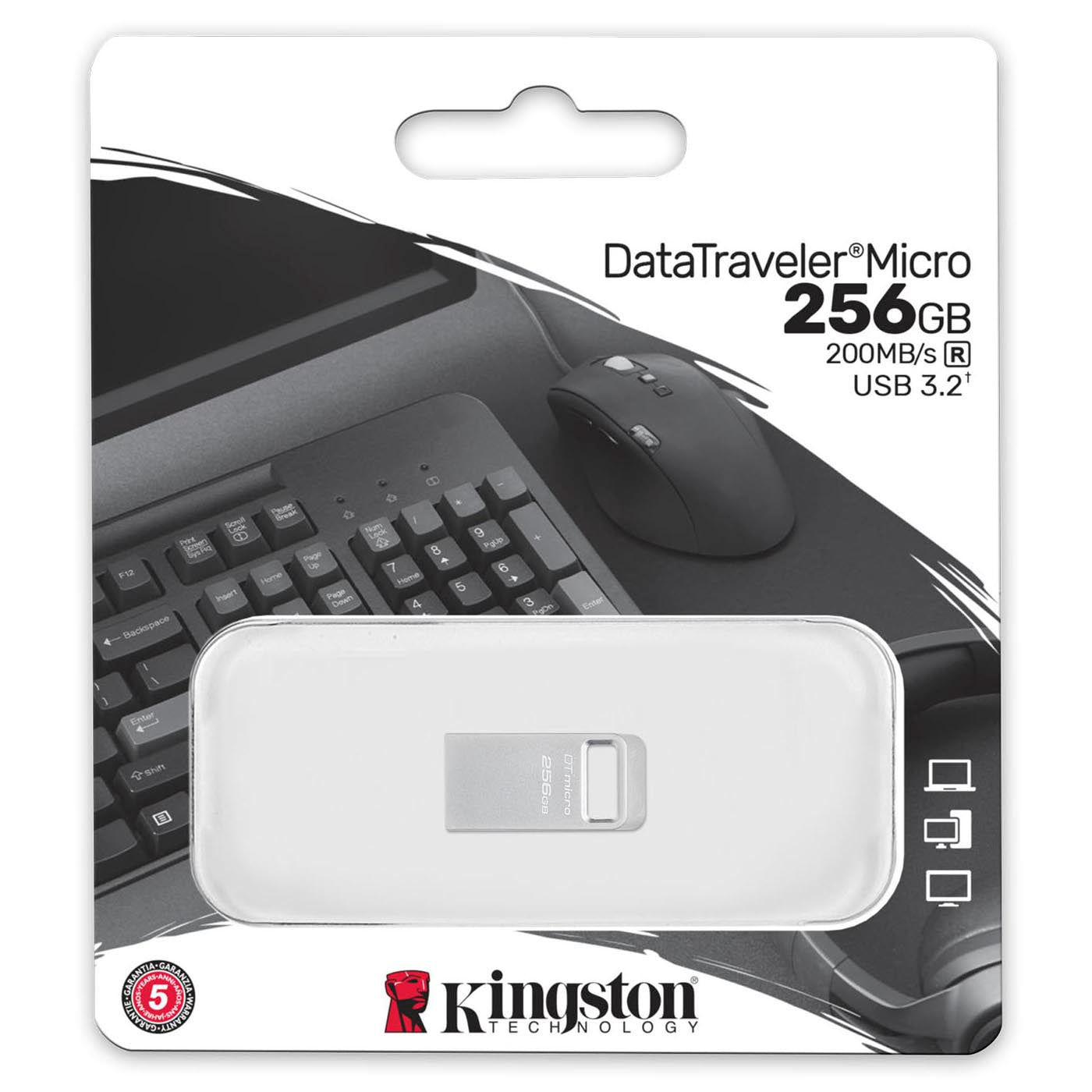 Kingston Micro G2 USB-A 3.2 zunanji pomnilnik USB-A 3.2, 256Gb DTMC3G2/256GB 
