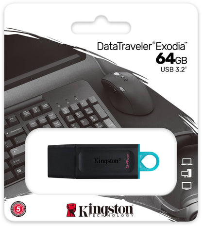 Zunanji pomnilnik USB-A 3.2 Kingston DT Exodia, 64Gb DTX/64GB
