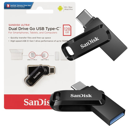 Zunanji pomnilnik USB-A 3.2 / USB-C SanDisk Ultra Dual Go, 128Gb SDDDC3-128G-G46