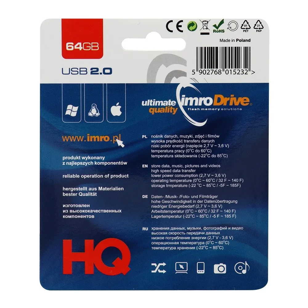 Zunanji pomnilnik USB-A Imro, 64Gb