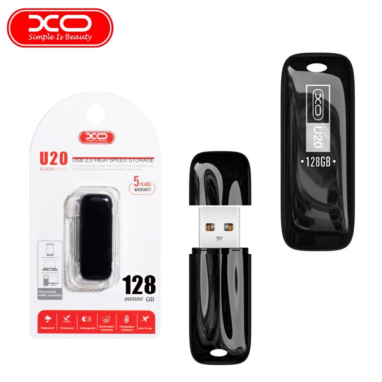 Zunanji pomnilnik USB-A XO Design U20, 128Gb