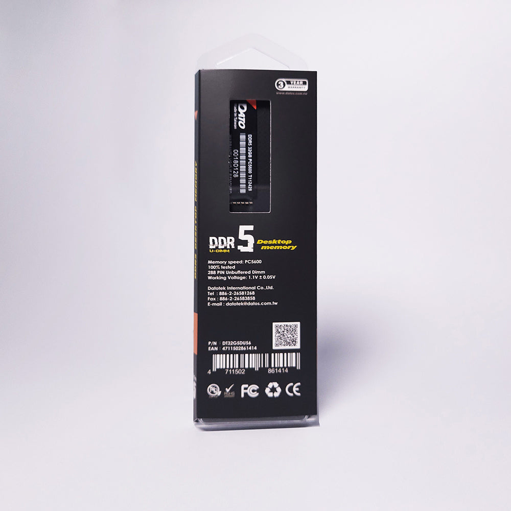 Spomin RAM Dato, DDR5, 8GB, 4800Mhz, Črna DT8G5DU48