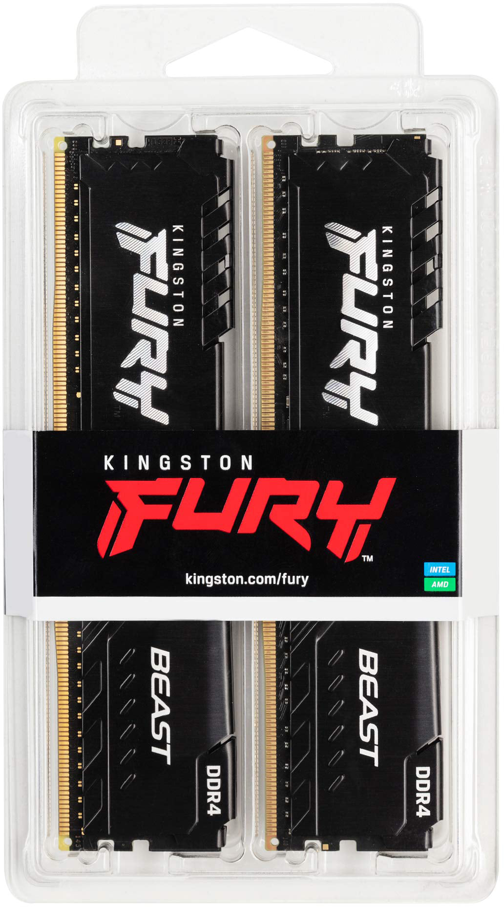 Pomnilnik RAM Kingston Fury Beast, DDR4, 2 x 16GB, 3200MHz KF432C16BBK2/32