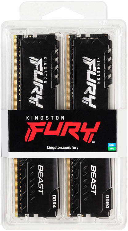 Pomnilnik RAM Kingston Fury Beast, DDR4, 2 x 16GB, 3200MHz KF432C16BBK2/32
