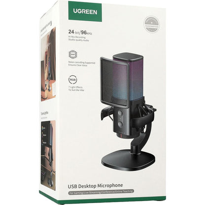 UGREEN CM581 Cardioid Microphone (65629), RGB, USB-C, 1.5m, Black