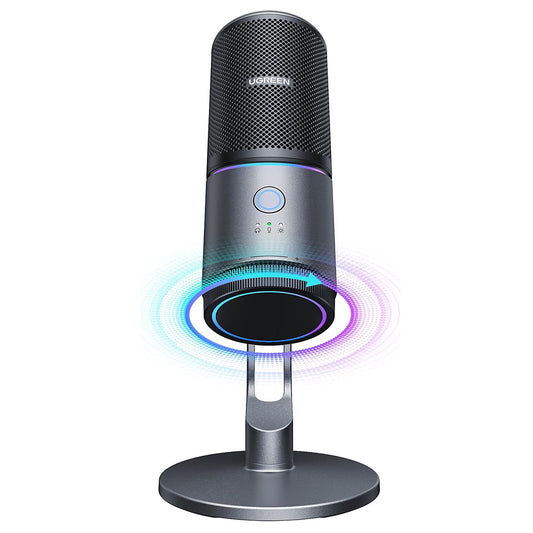 Kardioidni mikrofon UGREEN CM769 (35629), RGB, USB-A, 2m, Črn