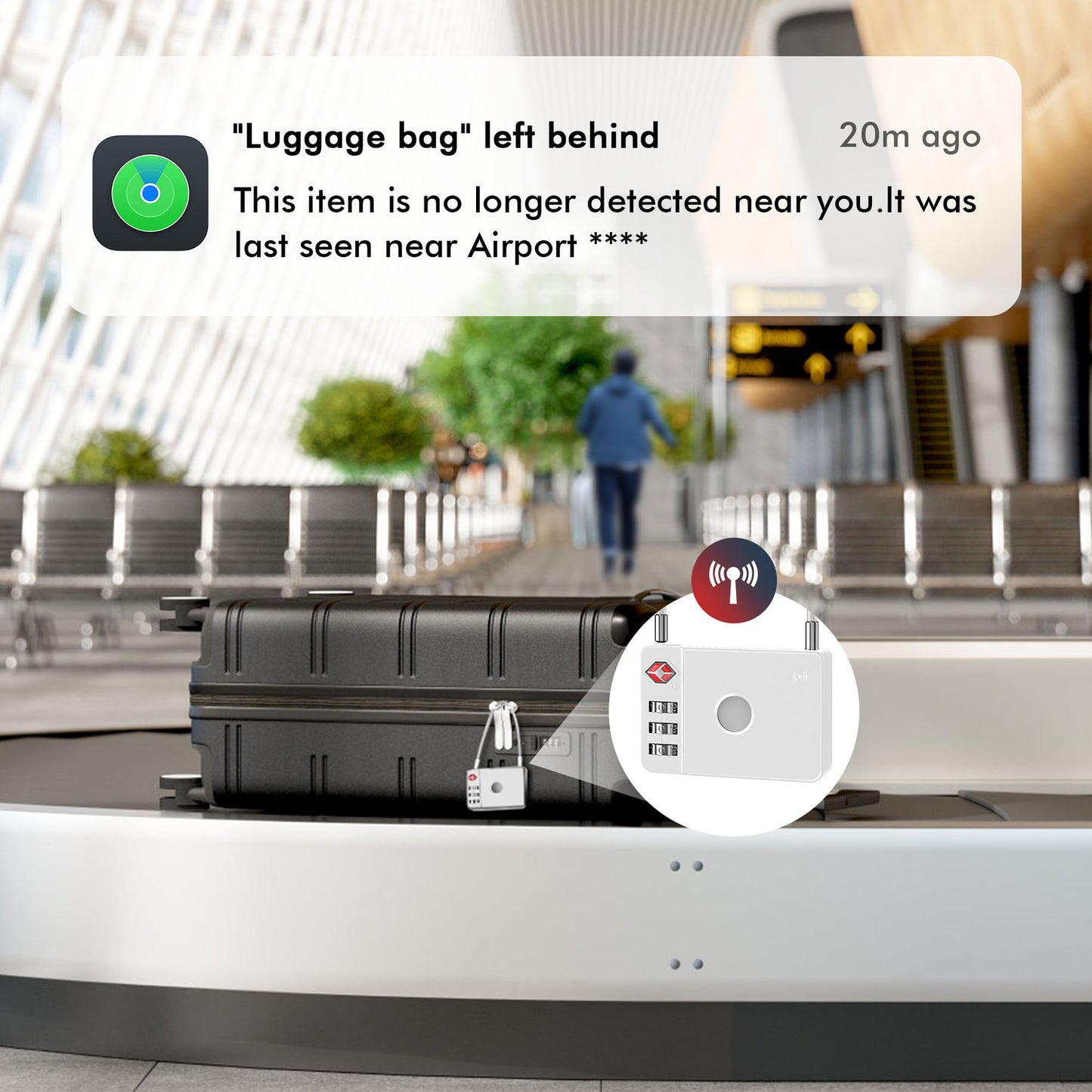 MiLi SmartTag MiLock Luggage for iOS Series, White HD-P16-L