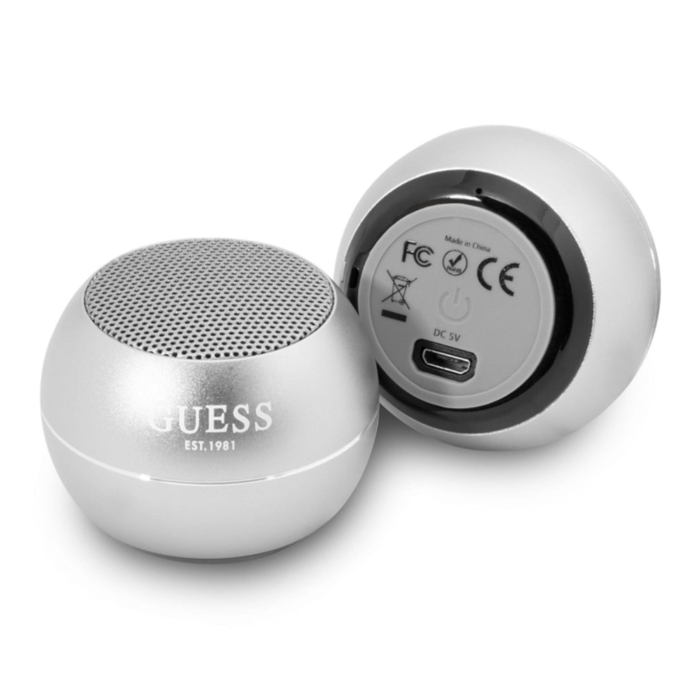 Prenosni Bluetooth zvočnik Guess, 3W, Srebrn