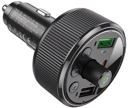 FM Bluetooth modulator HOCO E82, 2 x USB-A - 1 x USB-C