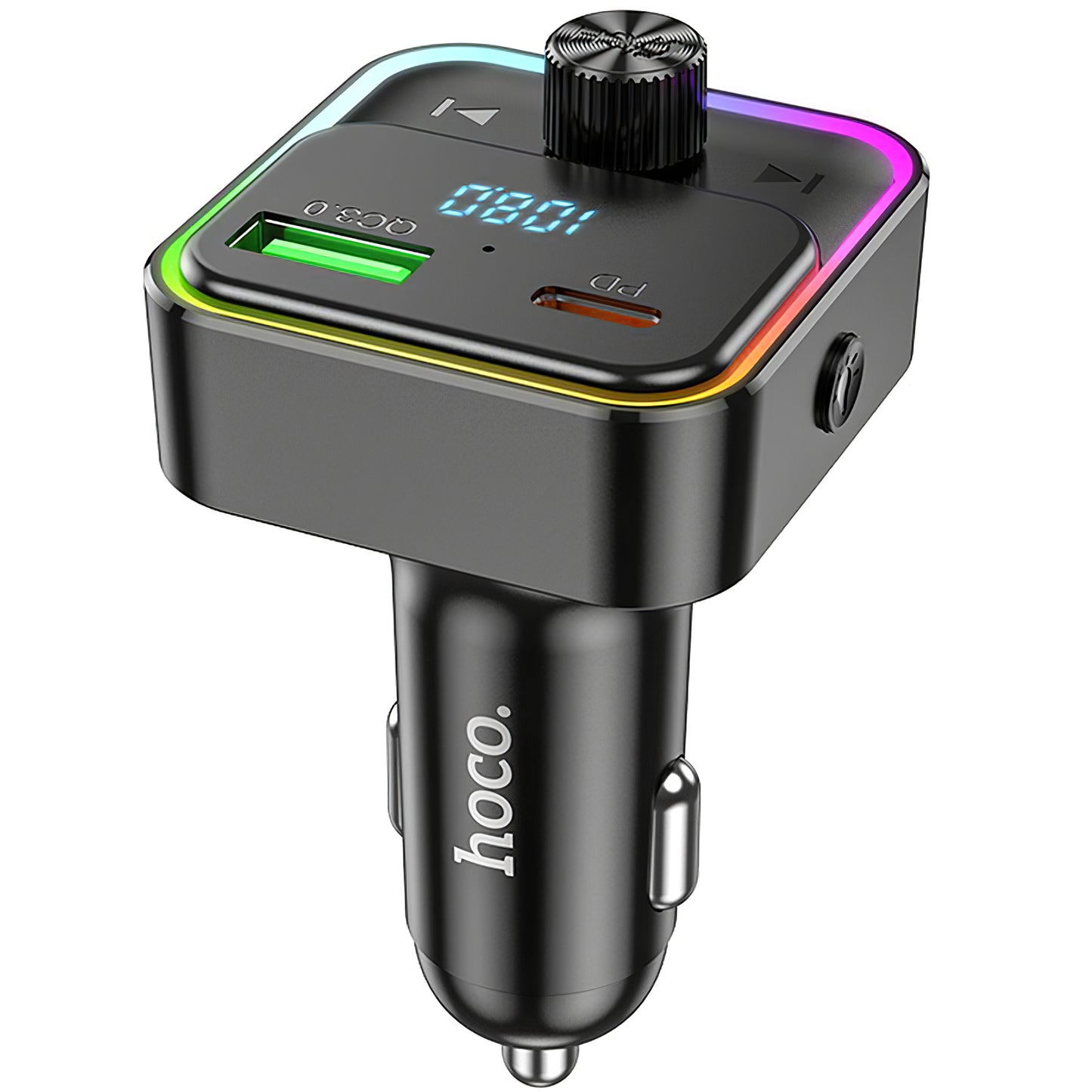 FM Bluetooth modulator HOCO E81, 1 x USB-A - 1 x USB-C