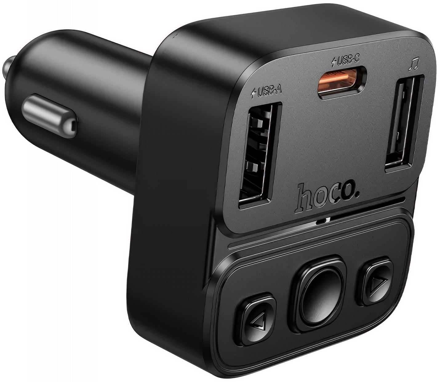 FM Bluetooth modulator HOCO E87, 2 x USB-A - 1 x USB-C
