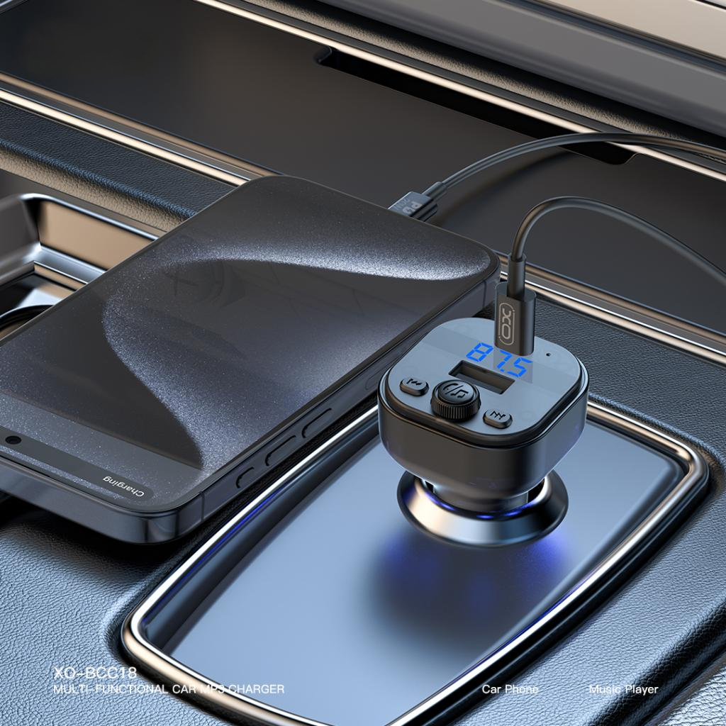 FM Bluetooth modulator XO Design BCC18, 1 x USB-A - 1 x USB-C