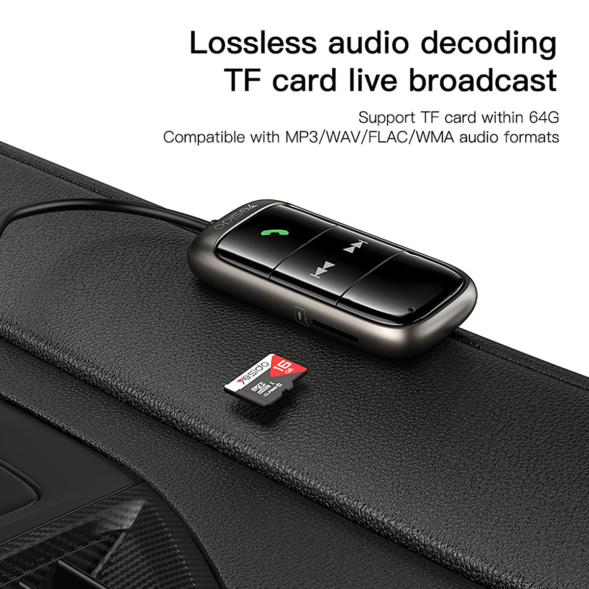 FM Bluetooth Modulator Yesido YAU32, 1 x 3.5mm - 1 x microSD