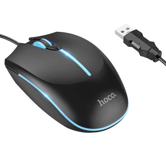 Gaming miška z žično USB povezavo HOCO GM37, RGB, 2400DPI, Črna