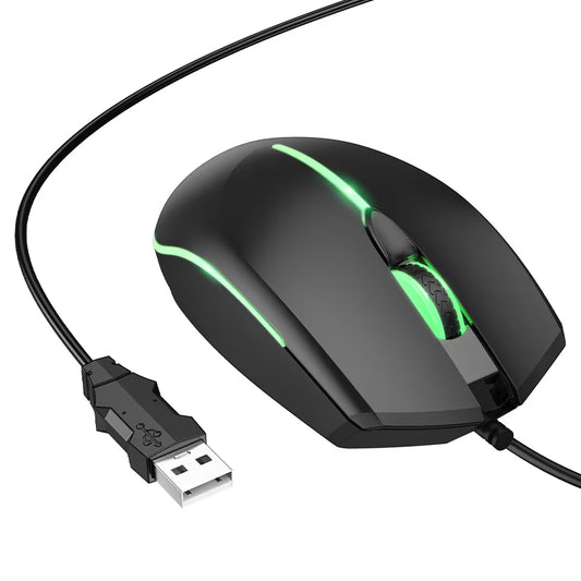 Gaming miška z žično USB povezavo HOCO GM37, RGB, 2400DPI, Črna