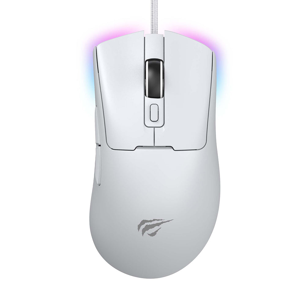 Wired USB Gaming Mouse HAVIT MS966, RGB, 800DPI - 12000DPI, 1.6m, White