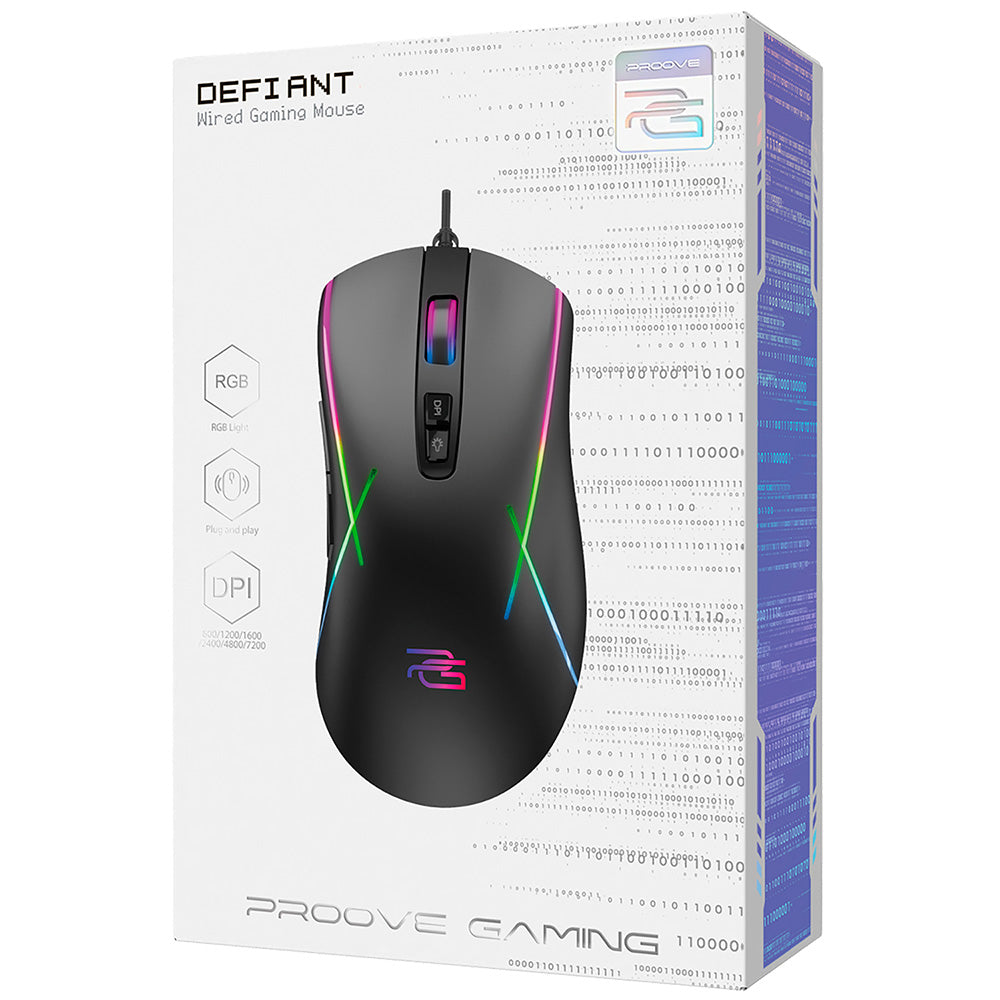 Gaming miška Wired USB Proove Defiant, RGB, 7200DPI, Črna CMDE00000102