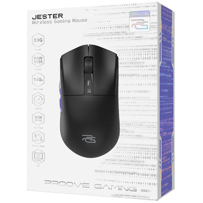 Brezžična igralna miška Proove Jester, 800DPI - 26000DPI, OLED zaslon, Črna WMJS00022001