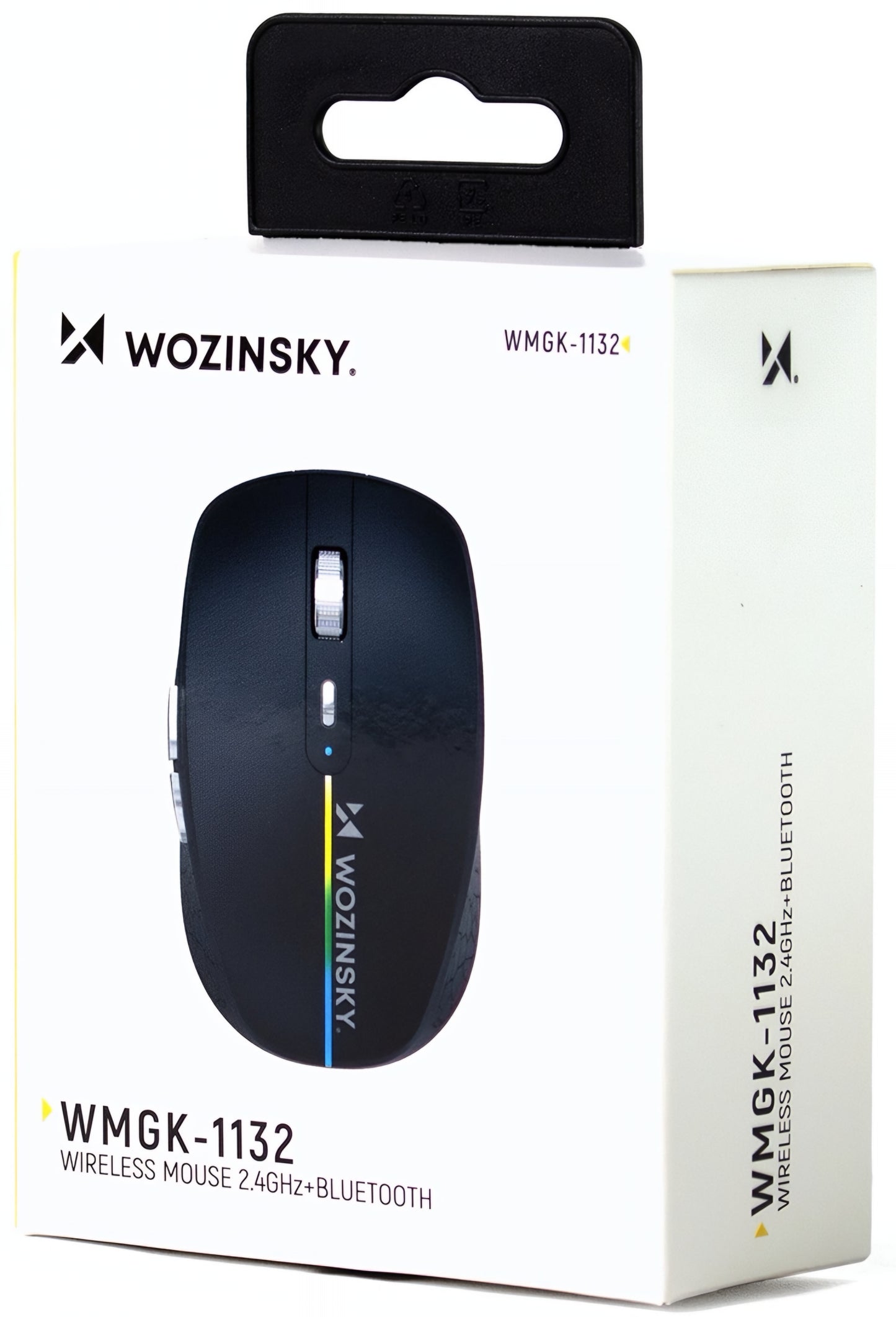 Brezžična igralna miška WZK WMGK-1132, 1600DPI, RGB, BT / Wi-Fi, Črna
