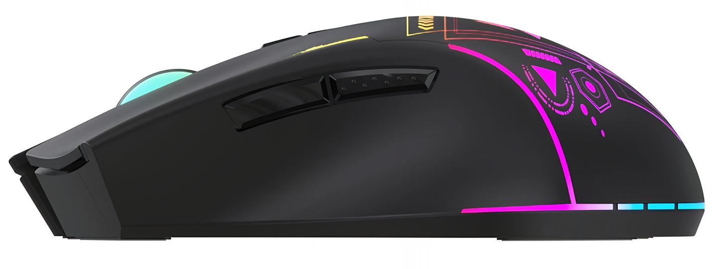 Brezžična igralna miška WZK WMGB-3200, 3200DPI, RGB, črna