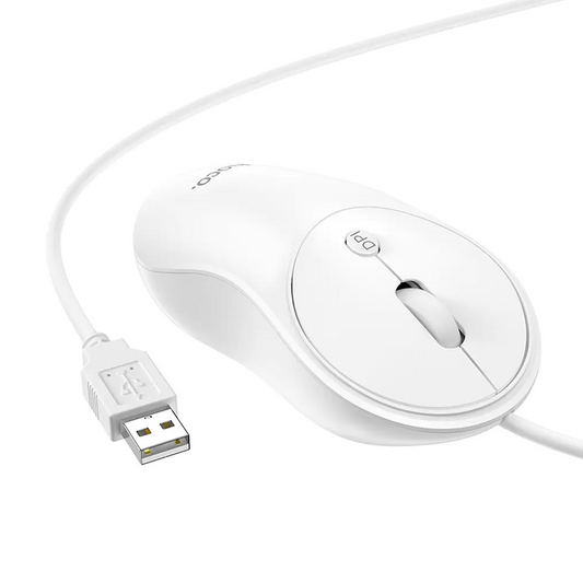 Žični USB miška HOCO GM13, 1600DPI, bela