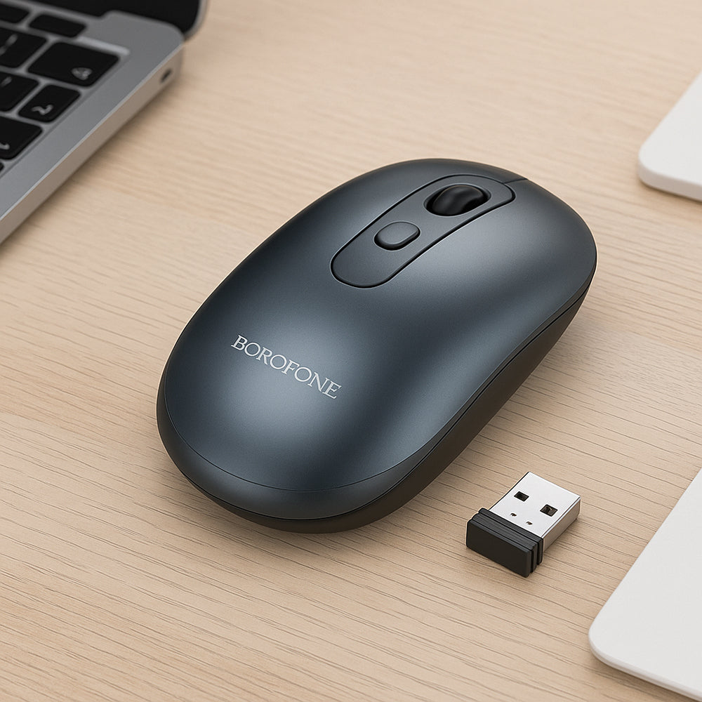 Brezžična miška Borofone BG13 Winner, 1600DPI, Siva