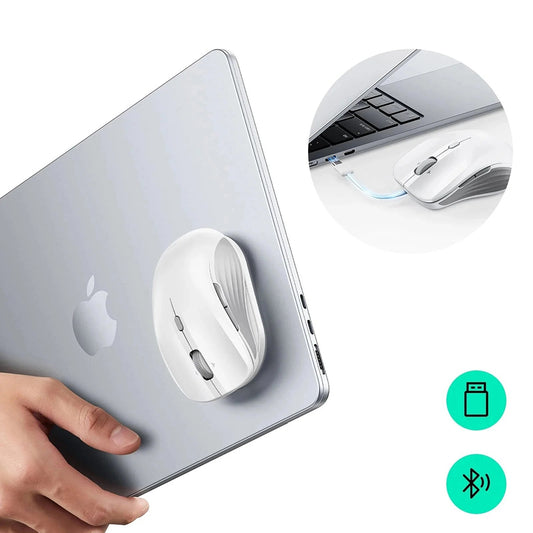 Brezžična miška ESR MagMouse, 800DPI - 4800DPI, BT / Wi-Fi, Bela