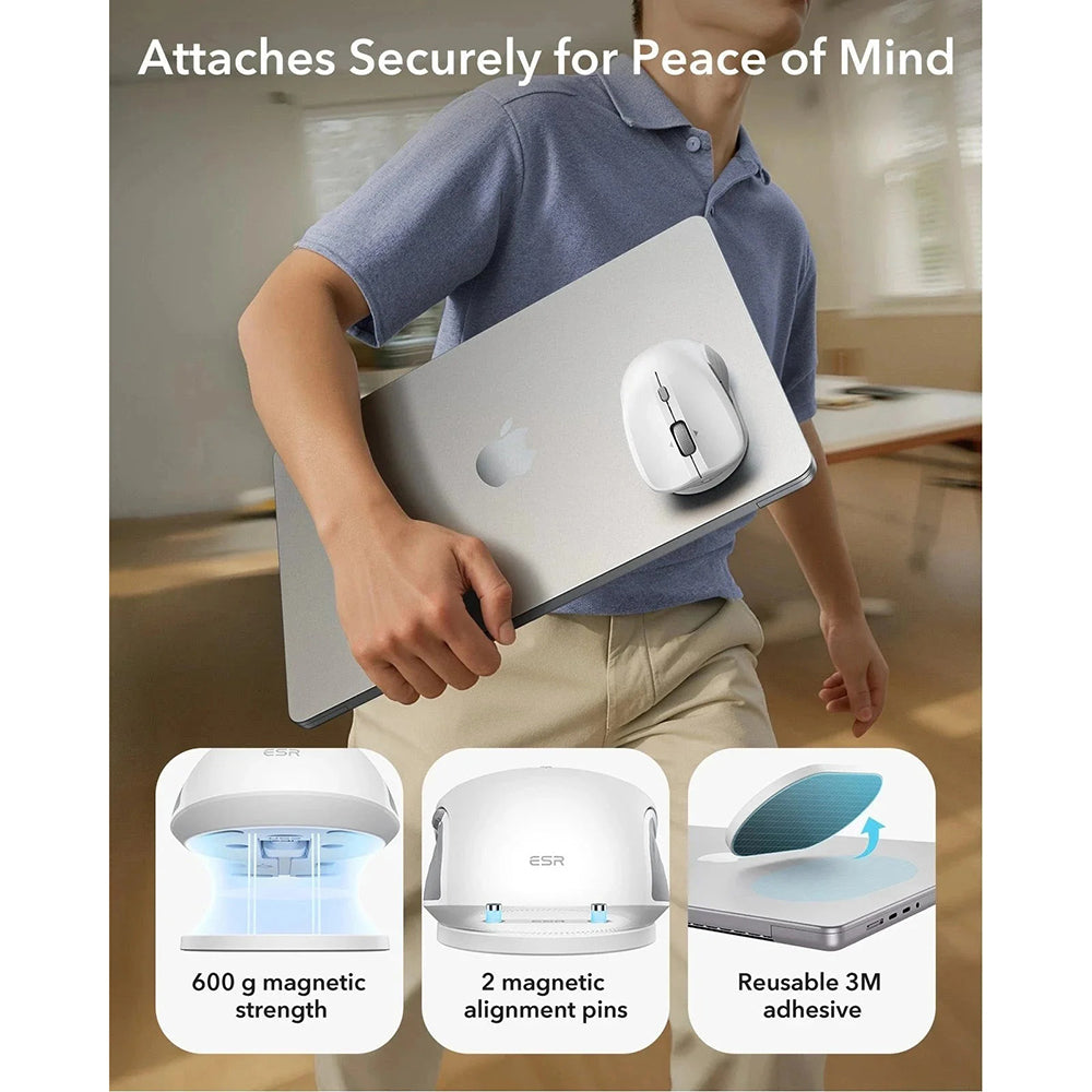 Brezžična miška ESR MagMouse, 800DPI - 4800DPI, Bela
